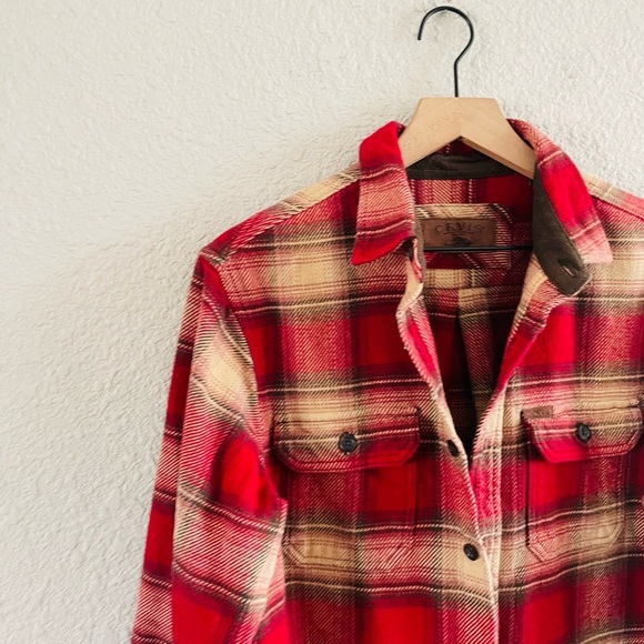 Orvis Plaid Red Flannel Shavket - Picture 2 of 9